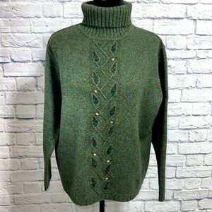 Talbots Sweater - Leaf Embroidered Turtleneck